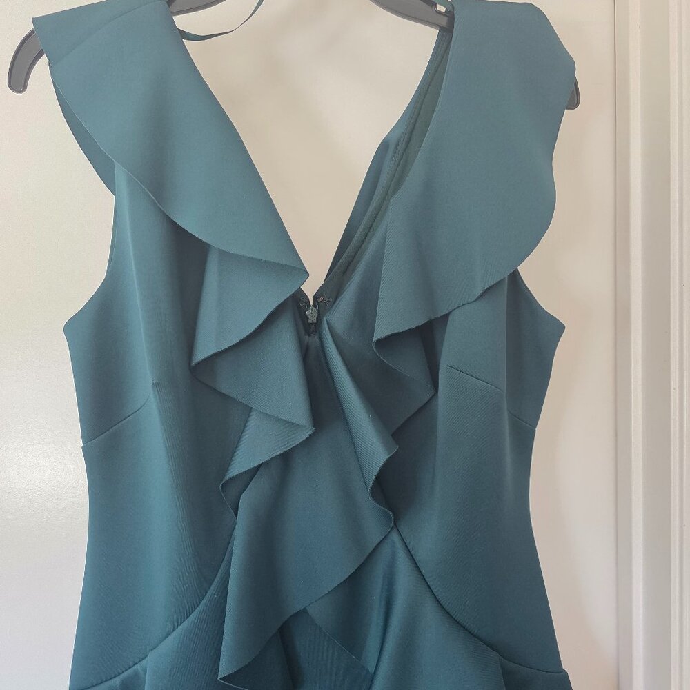 Hunter green wedding guest dress